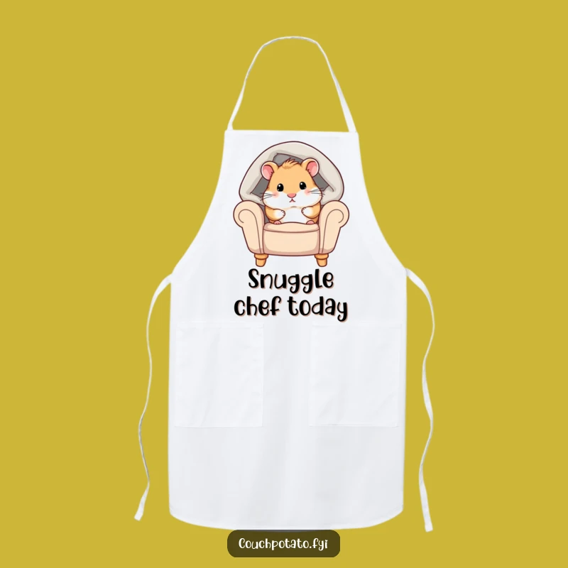 Funny Chubby Hamster Kitchen Apron - Cozy Blanket Style for Bakers
