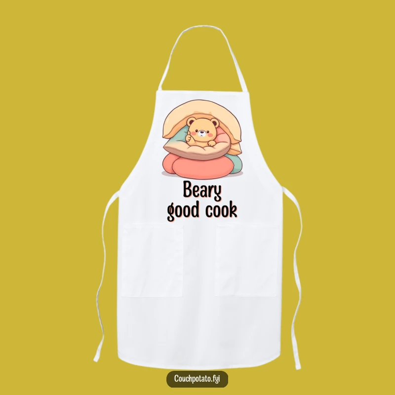 Funny Round Bear Thumbs Up Apron - Cheerful Kitchen Comfort