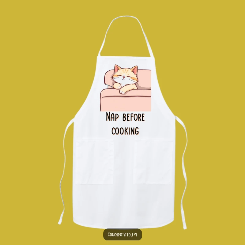 Funny Content Cat Chef Apron - Relaxed Pet Kitchen Accessory