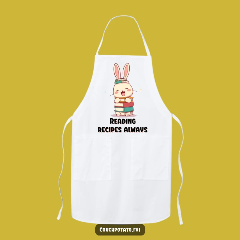 Funny Rabbit Scholar Apron - Kitchen Fun with Hilarious Bookish Style