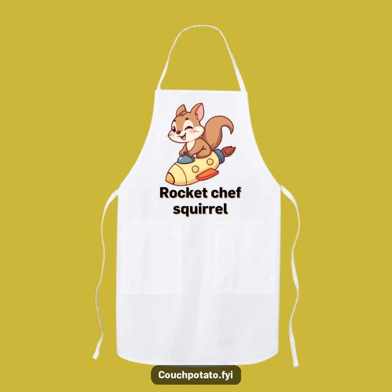 Funny Squirrel Rocket Apron: Cook with Adventure Spirit, Great Gift