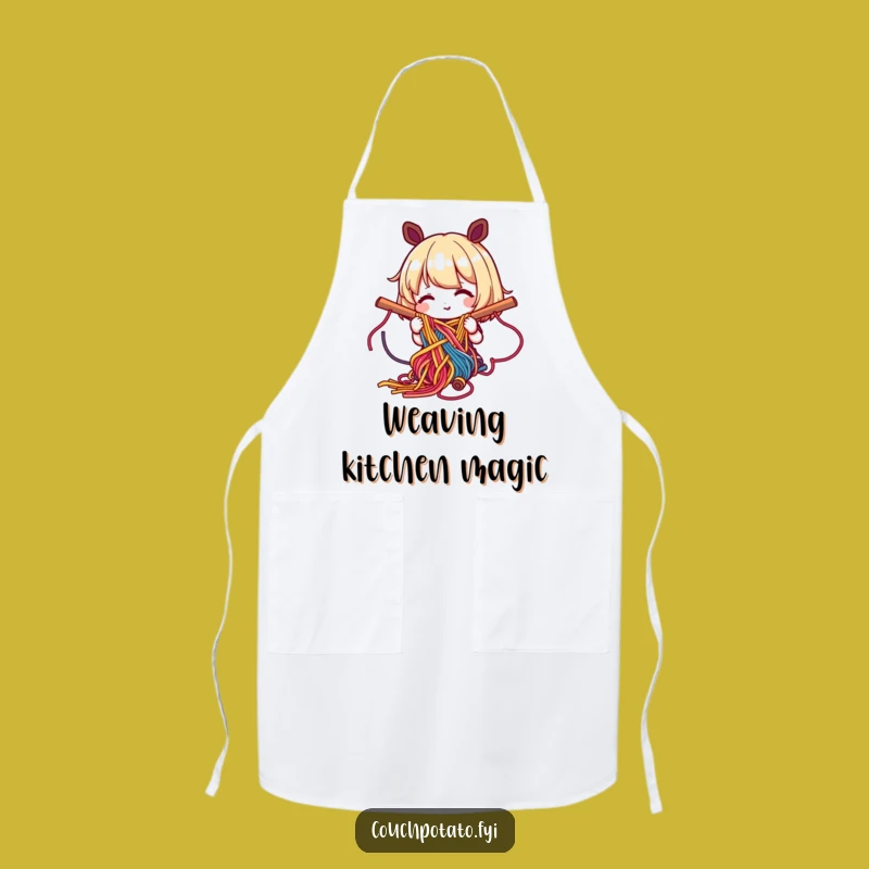 Funny Weaver's Work Apron: Intricate Yarn Pattern Style