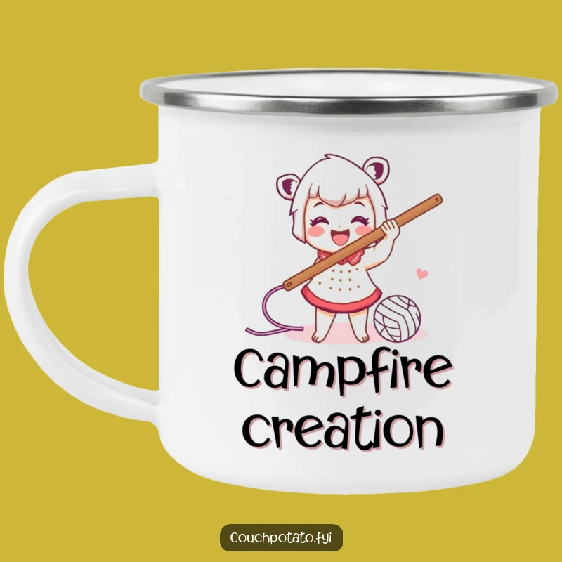 Funny Crocheter's Camp Mug: Energetic Outdoor Crafting Gift