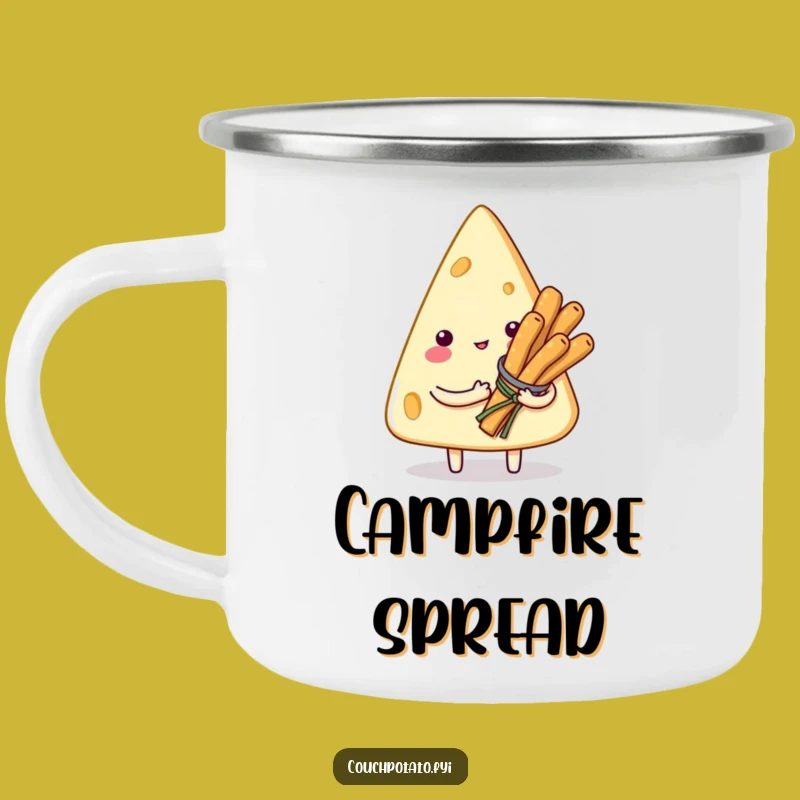 Funny Smitten Cream Cheese Camp Mug: Outdoor Snack Humor Gift