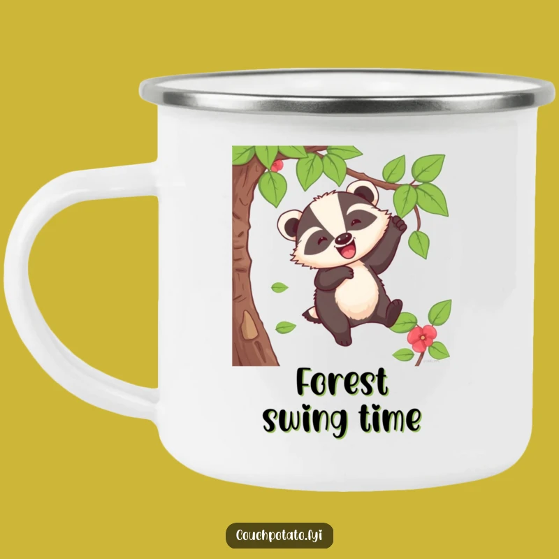 Funny Badger Vine Swing Camping Mug: Adventure Brews, Wild Charm, Perfect Funny Gift