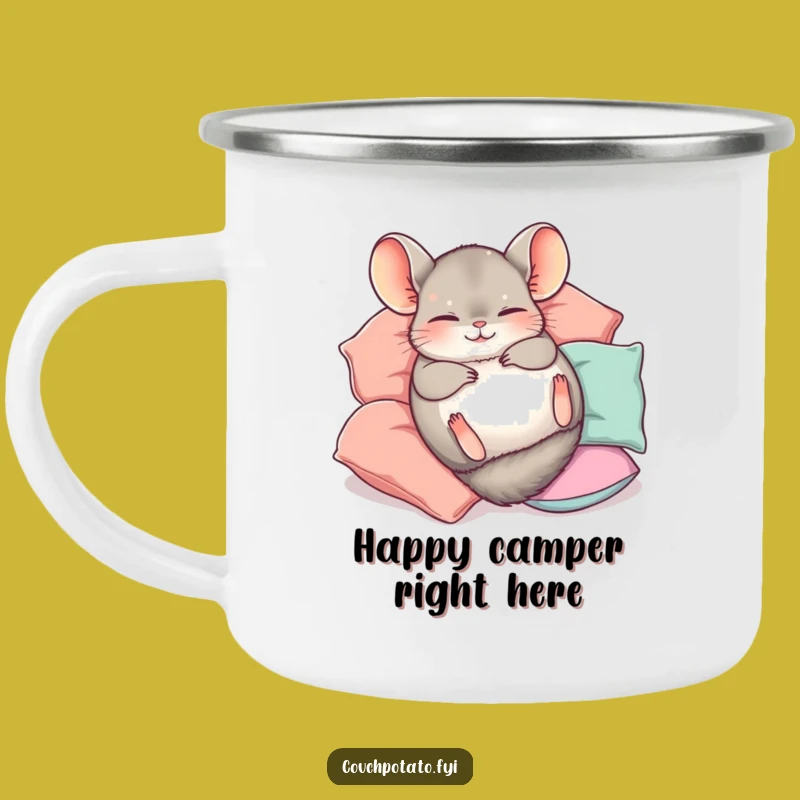 Funny Chinchilla Camping Mug: Happy Rolls on Your Adventures Gift