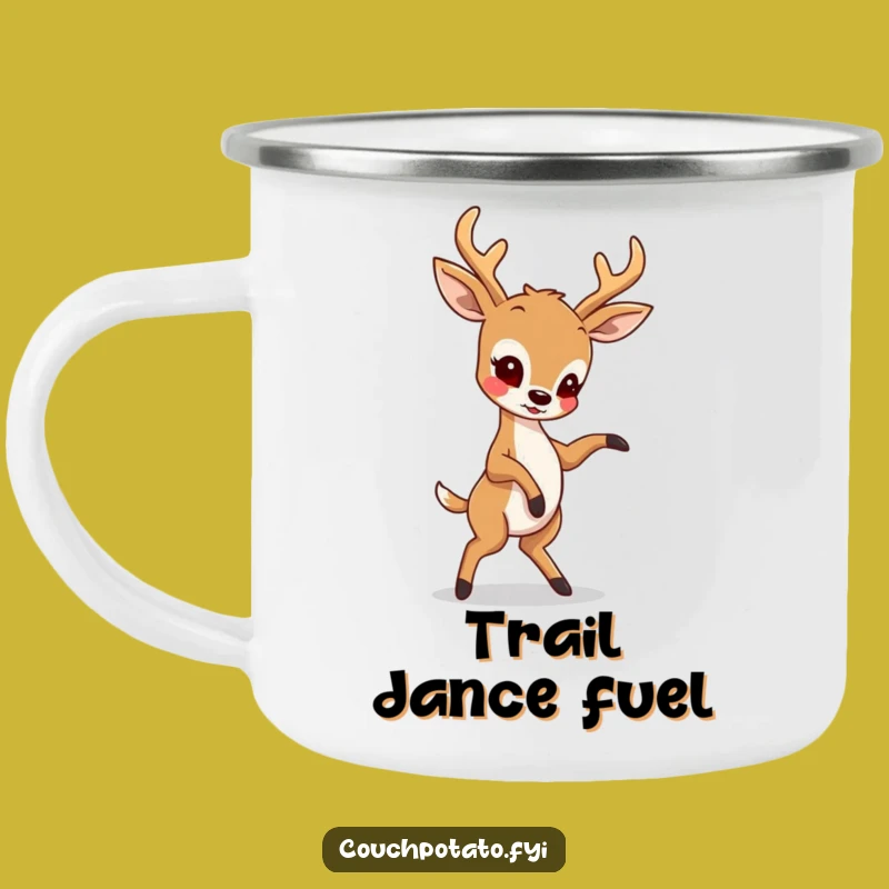 Funny Deer Dancer Camping Mug: Durable Outdoor Cup for Nature and Dance Fans