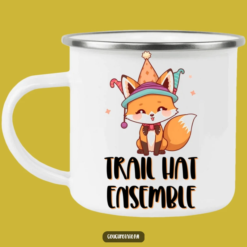 Funny Fox Hat Camping Mug - Adventure Ready with Hilarious Style