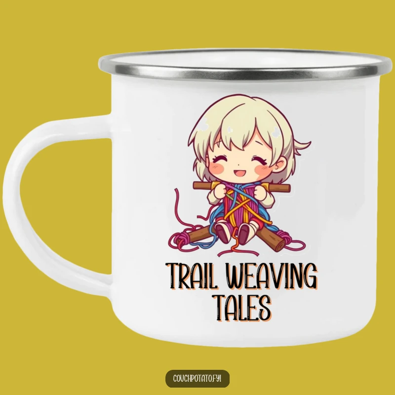 Funny Happy Weaver Camping Mug: Adventure Meets Art!