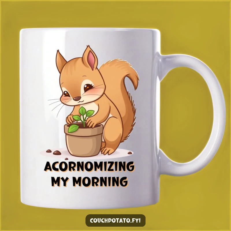 Funny Squirrel Planter Mug - Focused Gardener Gift for Nature Enthusiasts