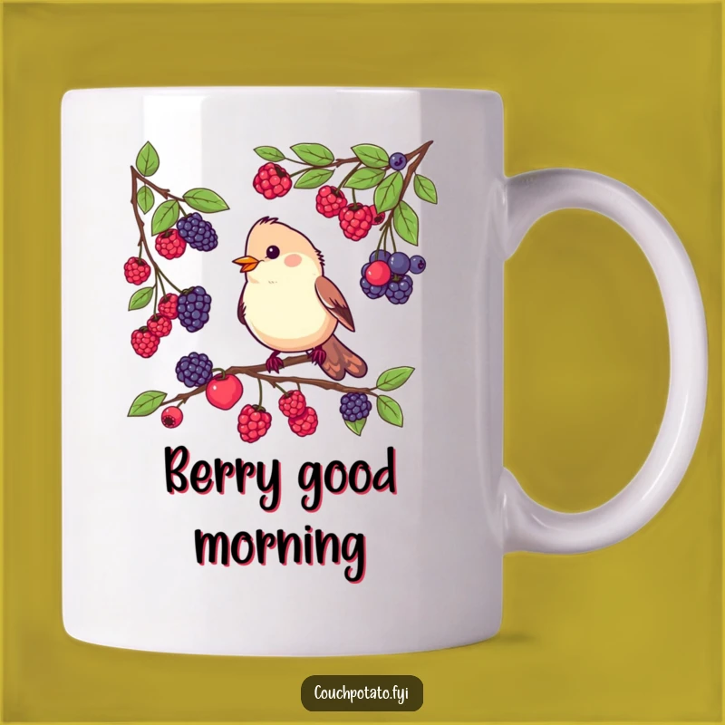 Funny Bird Berry Tasting Mug: Delightful Avian Gourmand Gift for Bird Lovers