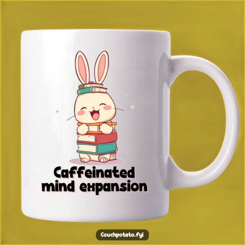 Funny Rabbit Book Balance Mug - Hilarious Gift for Bookworms & Bunny Lovers