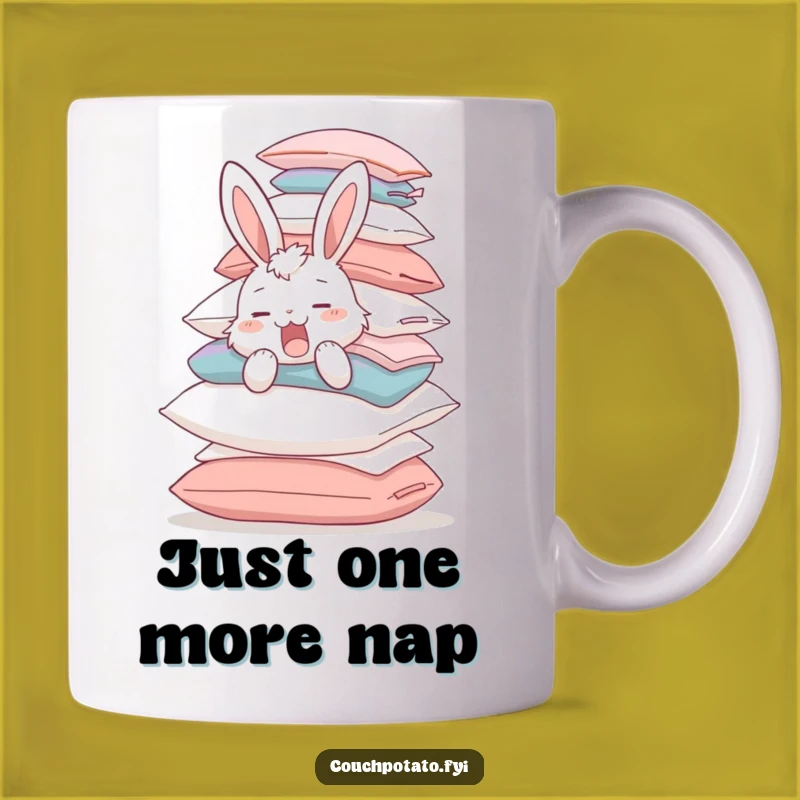 Funny Bunny Pillow Pile Yawn Mug: A Hilarious Sleepy Gift for Bunny Lovers