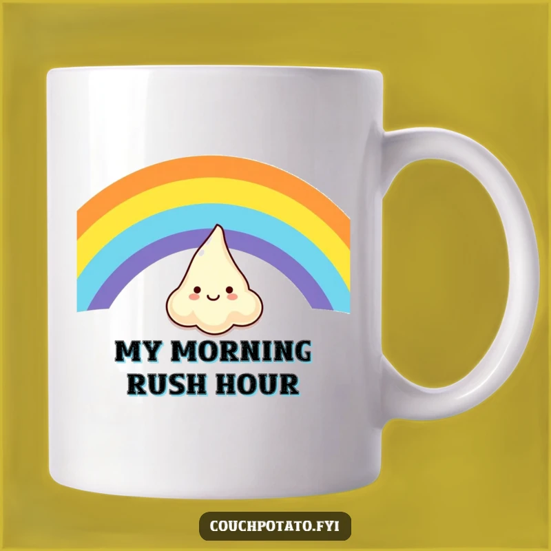 Funny Giggling Cream Cheese Rainbow Slide Mug - Perfect Humorous Gift for Dairy Lovers