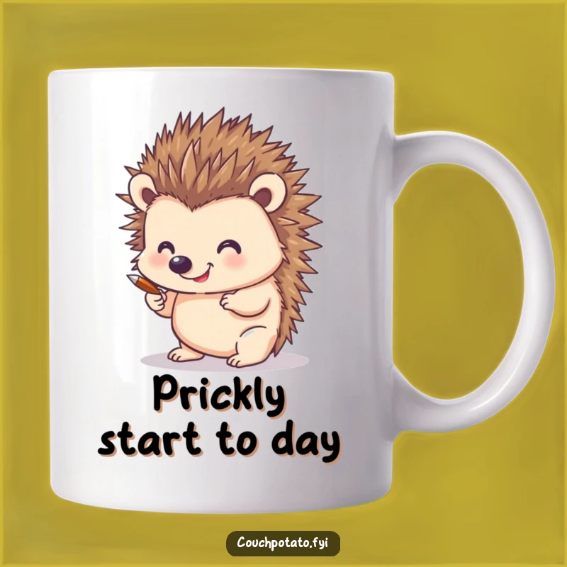 Funny Hedgehog Artist Mug: Adorable Quill Drawing Creator Gift for Art Lovers