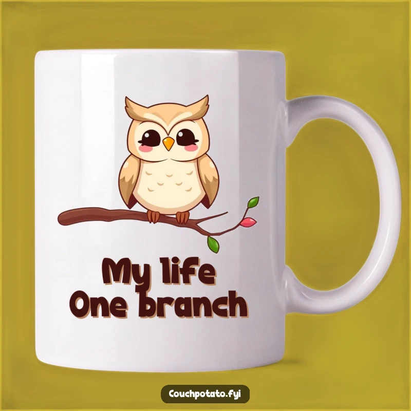 Funny Owl Perched Dangerously Mug: Hilarious Gift for Bird Lovers and Clumsy Friends