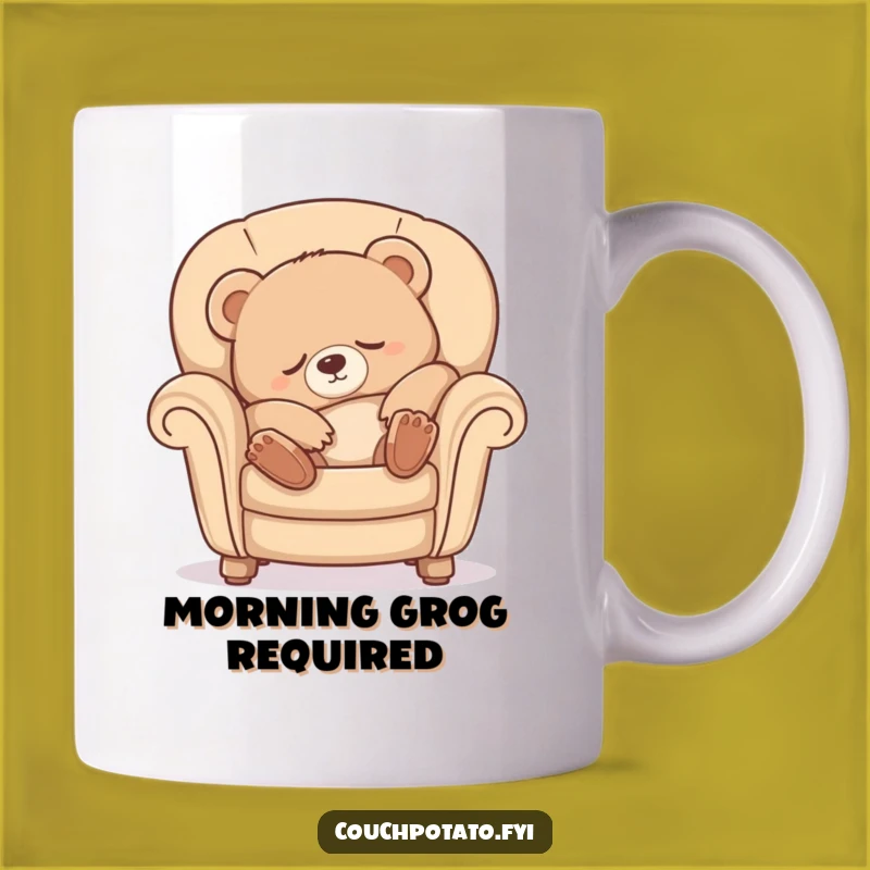Funny Sleepy Bear Mug: Luxurious Stretch into Comfy Armchair Comfort Gift