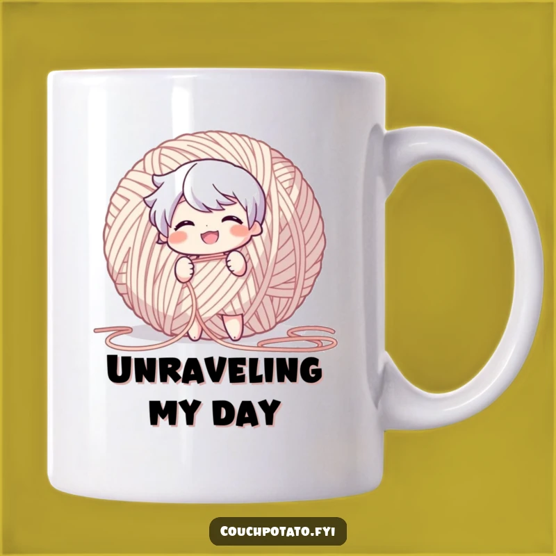 Funny Yarn Puller Mug: Endless Thread Fun, Perfect Giggle Gift for Crafters!