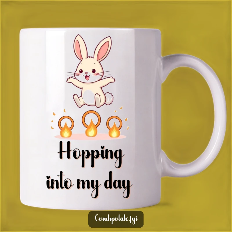 Funny Rabbit Fiery Hoop Challenge Mug: The Ultimate Funny Gift for Thrill-Seekers