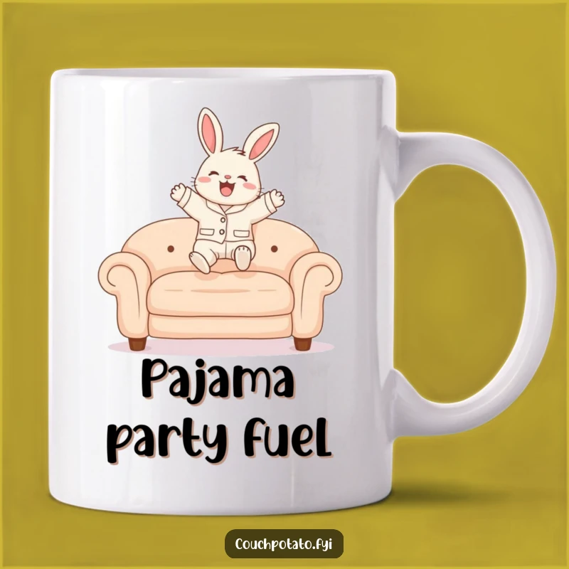 Funny Bunny Pajama Leap Mug: The Perfect Cheerful Couch Companion Gift