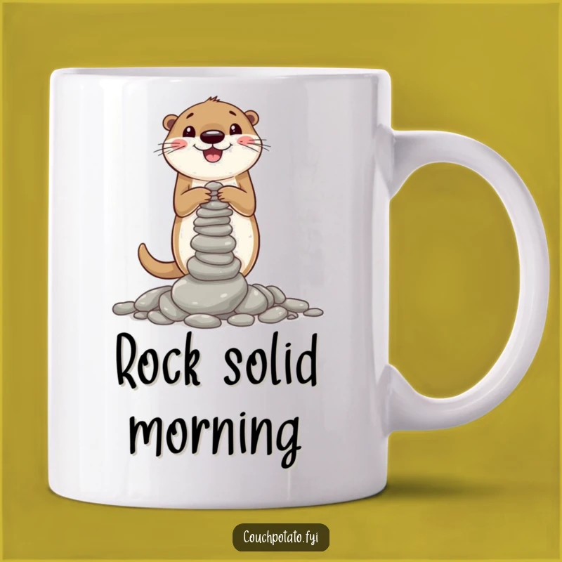 Funny Otter Pebble Tower Mug: Adorable Animal Builder Gift for Otter Lovers
