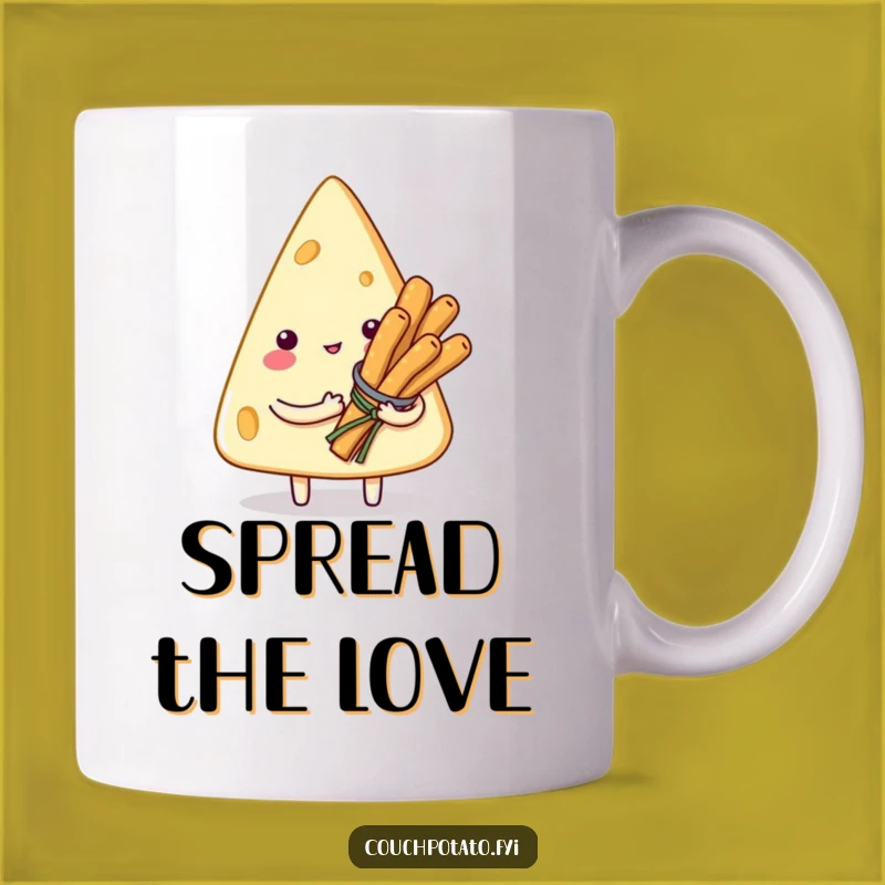 Funny Cream Cheese & Breadstick Hugger Mug: A Smitten Spread Gift