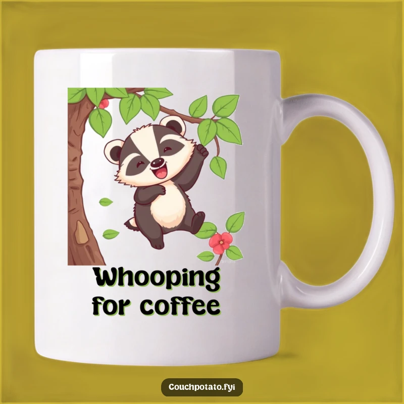 Funny Badger Vine Swing Mug: Joyful Adventure, Wild Whoops, Perfect Funny Gift