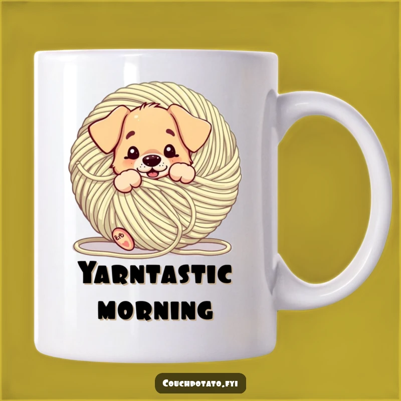 Funny Puppy Yarn Tangle Mug: A Hilarious Playful Pet Gift