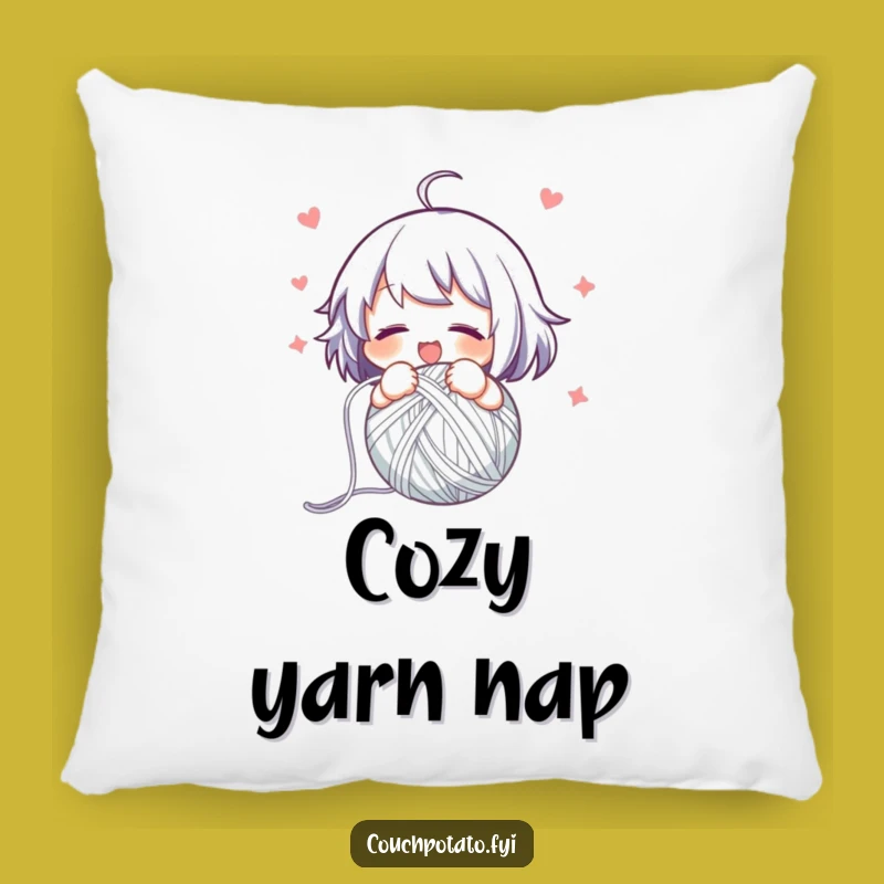Funny Yarn Winder Accent Pillow: Neat Ball Comfort Gift