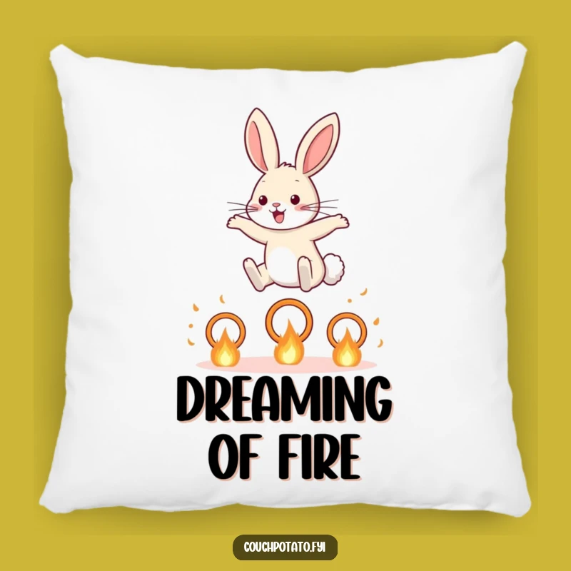 Funny Rabbit Fiery Hoop Pillow: Cozy Comfort Meets Daring Action, Amazing Funny Gift