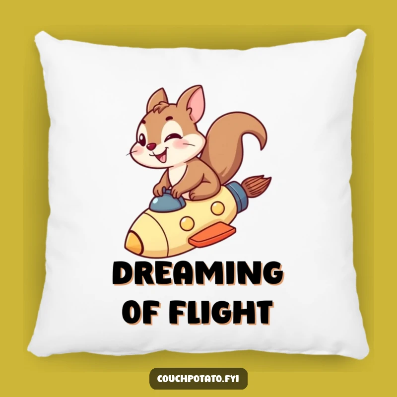 Soft Funny Squirrel Rocket Pillow: Cozy Adventure Dreams, Ideal Gift