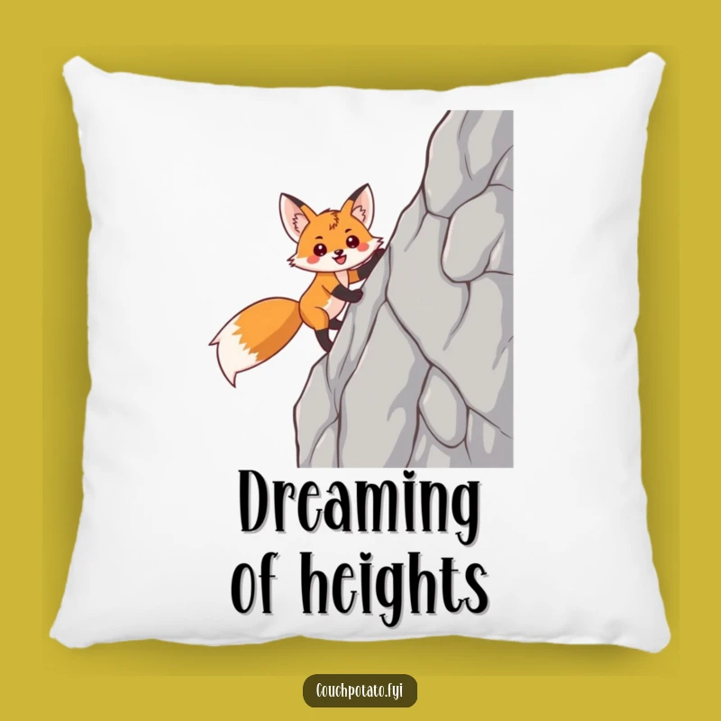 Funny Fox Pillow: Add a Hilarious Touch with This Climbing Triumph Design
