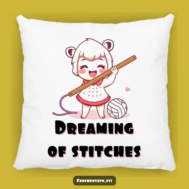 Funny Crocheter Accent Pillow: Enthusiastic Yarn Craft Comfort