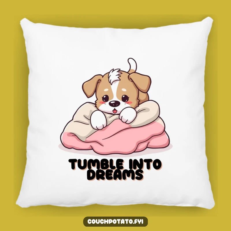Funny Energetic Puppy Pillow - Playful Dog Character Comfort