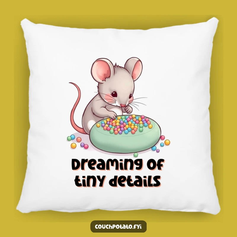Funny Mouse Pillow: Meticulous Crafter, Cozy & Hilarious Gift