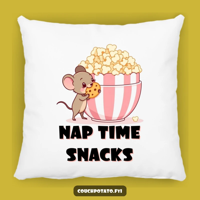 Funny Mouse Popcorn Snuggler Pillow - Mischievous Character Comfort
