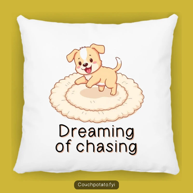 Funny Puppy Tail Chase Pillow: Soft Puppy Playing Cushion, Cozy & Hilarious Gift