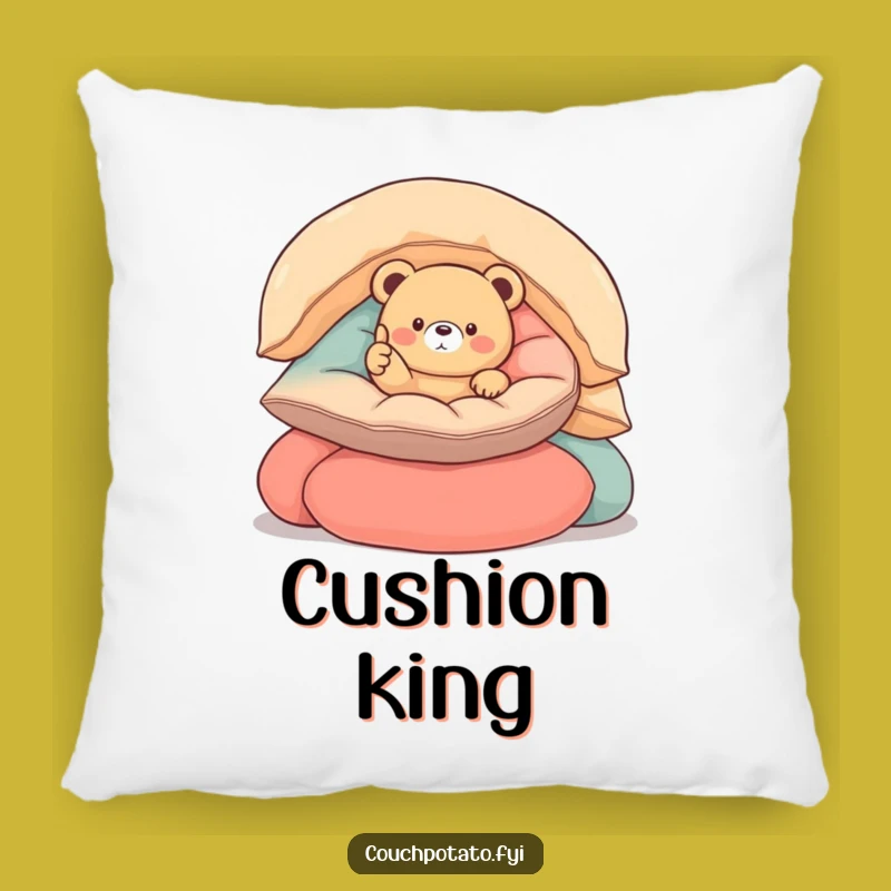 Funny Round Bear Thumbs Up Pillow - Cozy Comfort Companion