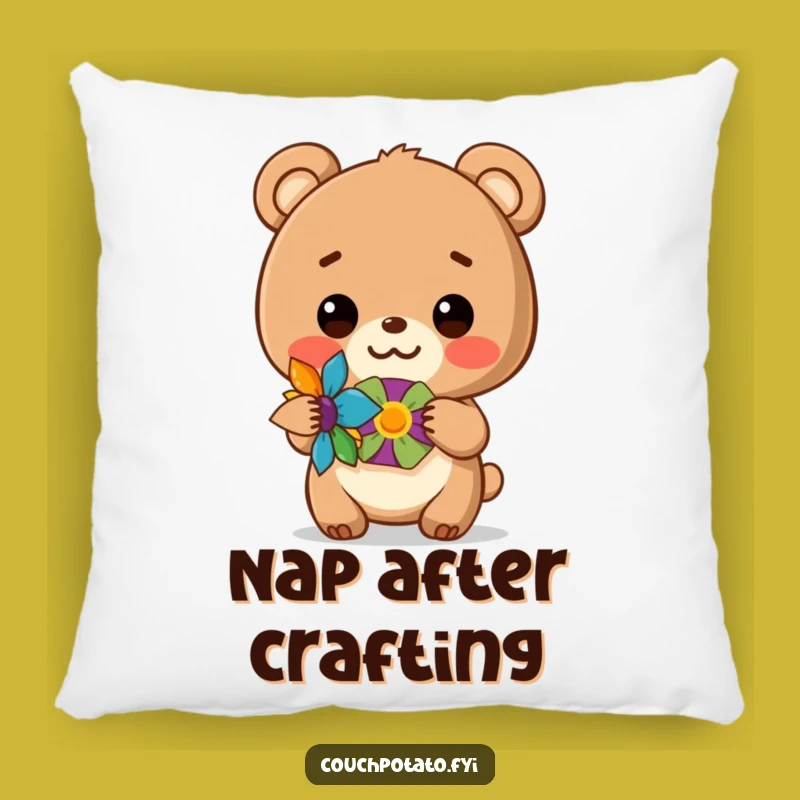 Funny Bear Cub Pillow - Cozy Decor for the Crafty Home