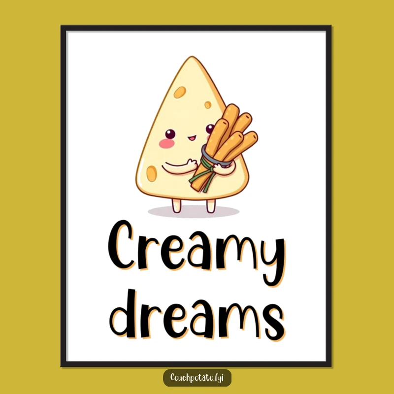 Funny Smitten Cream Cheese Digital Art: Instant Snack Decor Gift