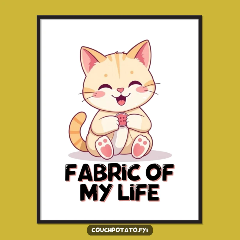 Funny Cat Digital Art: Confident Seamster, Instant Hilarious Download