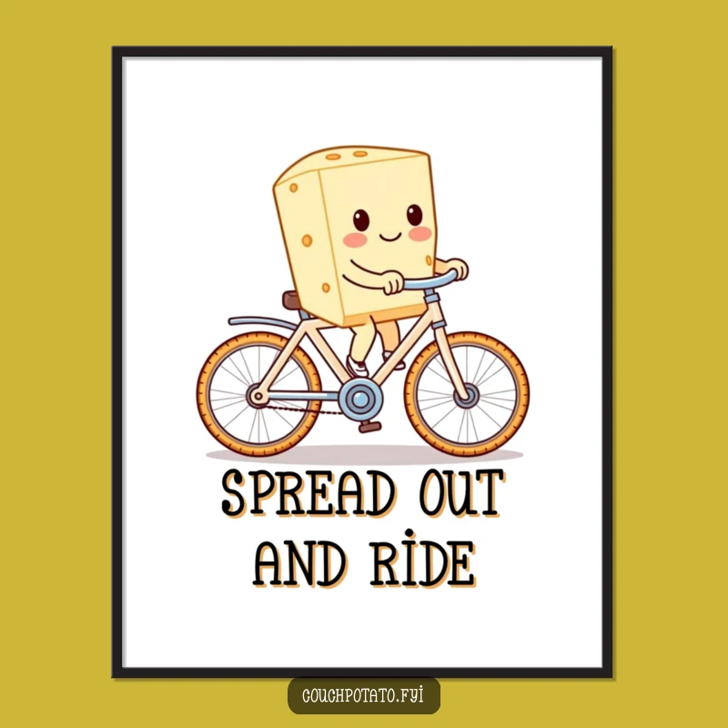 Funny Cream Cheese Cracker Bike Digital Art: Instant Humor for Your Home Decor!