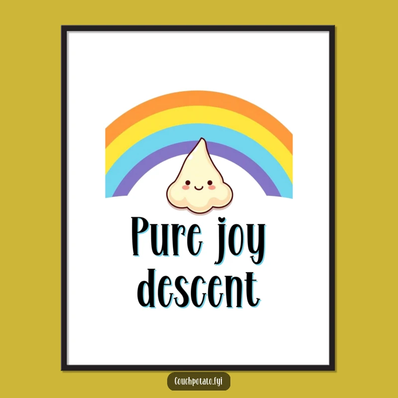 Funny Giggling Cream Cheese Rainbow Digital Art - Instant Joyful Decor, Humorous Gift