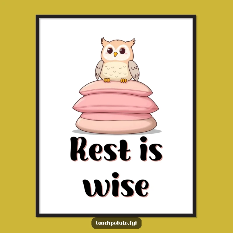 Funny Relaxed Owl Digital Art: Instant Calm And Charm For Your Space, Perfect Gift