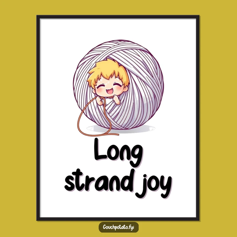 Funny Giant Yarn Digital Art: Instant Endless Thread Print