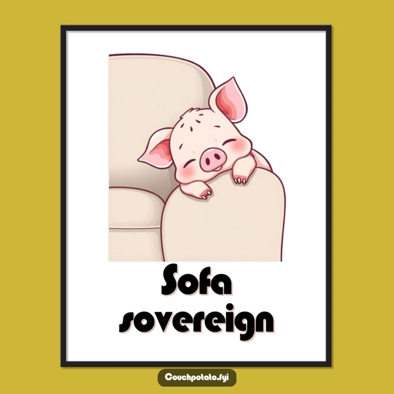 Funny Cheerful Piglet Couch Digital Art - Instant Relaxed Decor
