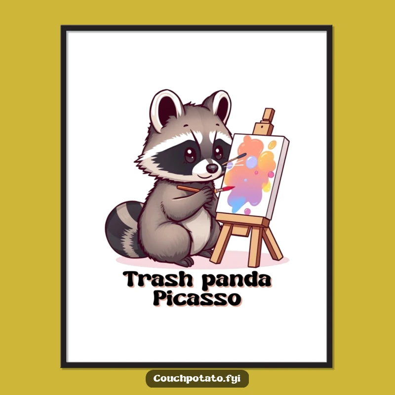 Funny Raccoon Art Digital Print - Instant Hilarious Artistic Decor
