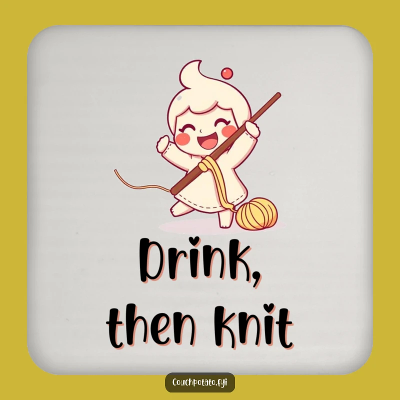 Funny Yarn Swinging Crochet Coaster: Protect Surfaces with Crafty Flair!