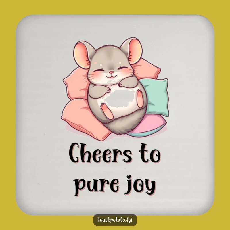 Funny Chinchilla Coaster: Happy Roll to Protect Your Surfaces Gift