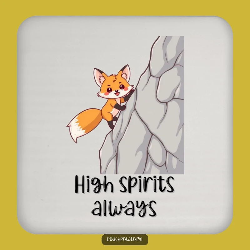 Funny Fox Coaster: Protect Surfaces with This Hilarious Climbing Triumph